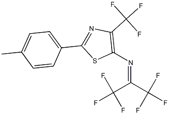 4-(Trifluoromethyl)-2-(4-methylphenyl)-5-(1,1,1,3,3,3-hexafluoropropan-2-ylideneamino)thiazole Struktur