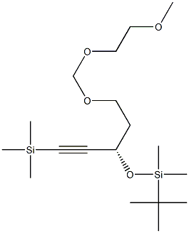 (S)-1-(Trimethylsilyl)-3-(tert-butyldimethylsiloxy)-5-[(2-methoxyethoxy)methoxy]-1-pentyne Struktur