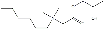 N-[(2-Hydroxypropoxy)carbonylmethyl]-N,N-dimethyl-1-hexanaminium Struktur