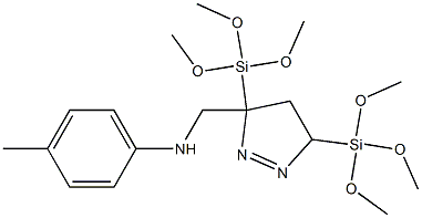 N-[(3,5-Di(trimethoxysilyl)-1-pyrazolin-3-yl)methyl]-4-methylbenzenamine Struktur