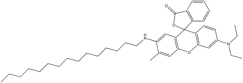 3'-Diethylamino-6'-methyl-7'-pentadecylaminospiro[isobenzofuran-1(3H),9'-[9H]xanthen]-3-one Struktur