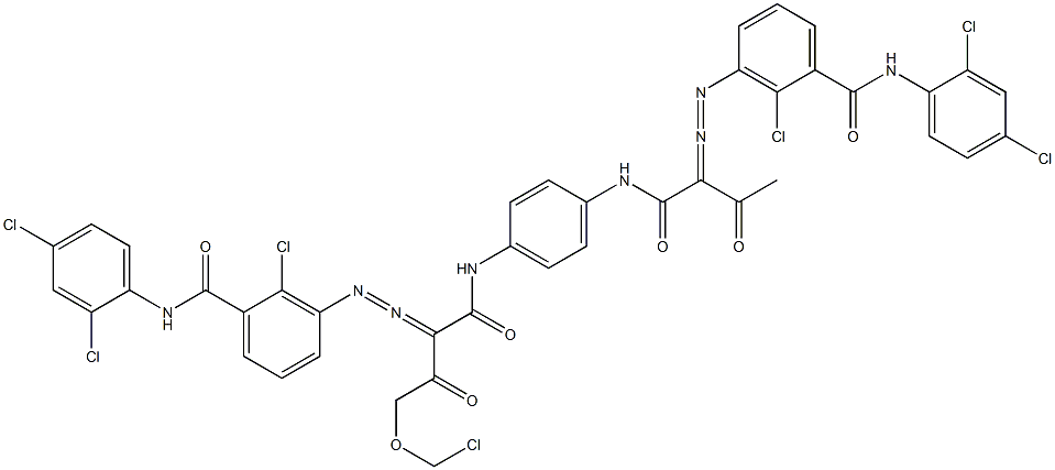 3,3'-[2-(Chloromethyloxy)-1,4-phenylenebis[iminocarbonyl(acetylmethylene)azo]]bis[N-(2,4-dichlorophenyl)-2-chlorobenzamide] Struktur