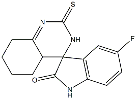 5'-Fluoro-2-thioxo-1',2,2',4a,5,6,7,8-octahydrospiro[quinazoline-4(3H),3'-[3H]indol]-2'-one Struktur