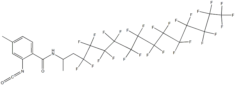 2-Isocyanato-4-methyl-N-[2-(heptacosafluorotridecyl)-1-methylethyl]benzamide Struktur