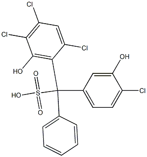 (4-Chloro-3-hydroxyphenyl)(2,4,5-trichloro-6-hydroxyphenyl)phenylmethanesulfonic acid Struktur