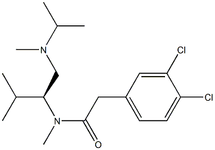 3,4-Dichloro-N-methyl-N-[(S)-1-[(N-isopropyl-N-methylamino)methyl]-2-methylpropyl]benzeneacetamide Struktur