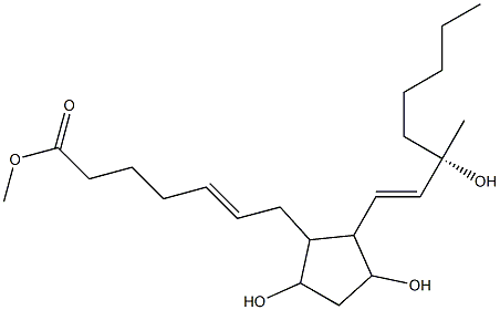 7-[3,5-Dihydroxy-2-[(S)-3-hydroxy-3-methyl-1-octenyl]cyclopentyl]-5-heptenoic acid methyl ester Struktur