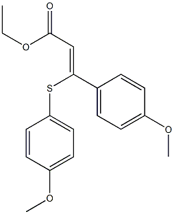 (Z)-3-(4-Methoxyphenylthio)-3-(4-methoxyphenyl)propenoic acid ethyl ester Struktur