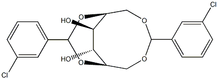 1-O,6-O:2-O,5-O-Bis(3-chlorobenzylidene)-L-glucitol Struktur