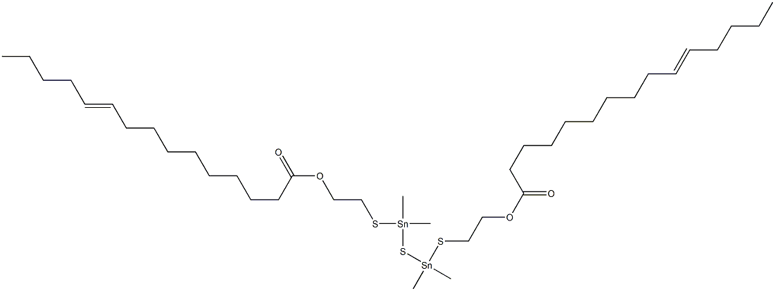 Bis[dimethyl[[2-(9-tetradecenylcarbonyloxy)ethyl]thio]stannyl] sulfide Struktur