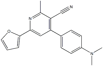 2-Methyl-4-(4-dimethylaminophenyl)-6-(2-furyl)pyridine-3-carbonitrile Struktur