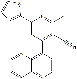 2-Methyl-4-(1-naphtyl)-6-(2-thienyl)pyridine-3-carbonitrile Struktur