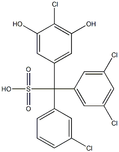 (3-Chlorophenyl)(3,5-dichlorophenyl)(4-chloro-3,5-dihydroxyphenyl)methanesulfonic acid Struktur