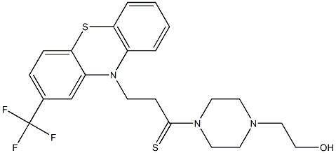 3-(2-Trifluoromethyl-10H-phenothiazin-10-yl)-1-[4-(2-hydroxyethyl)-1-piperazinyl]-1-propanethione Struktur