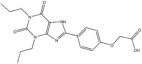 [4-(1,3-Dipropyl-2,6-dioxo-3,7-dihydro-1H-purine-8-yl)phenoxy]acetic acid Struktur