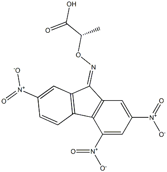 [S,(+)]-2-[[(2,4,7-Trinitro-9H-fluorene-9-ylidene)amino]oxy]propionic acid Struktur