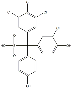 (3-Chloro-4-hydroxyphenyl)(3,4,5-trichlorophenyl)(4-hydroxyphenyl)methanesulfonic acid Struktur