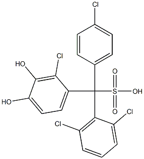 (4-Chlorophenyl)(2,6-dichlorophenyl)(2-chloro-3,4-dihydroxyphenyl)methanesulfonic acid Struktur