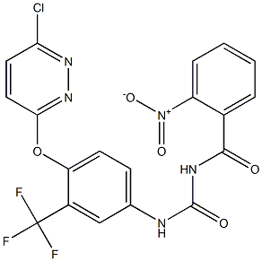 1-(2-ニトロベンゾイル)-3-[4-[(6-クロロ-3-ピリダジニル)オキシ]-3-(トリフルオロメチル)フェニル]尿素 化學(xué)構(gòu)造式