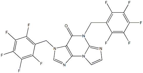 3,5-Bis(2,3,4,5,6-pentafluorobenzyl)-3H-imidazo[2,1-b]purin-4(5H)-one Struktur