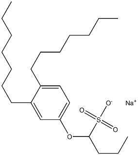 1-(3,4-Diheptylphenoxy)butane-1-sulfonic acid sodium salt Struktur