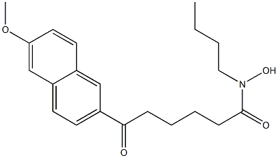 6-Oxo-N-butyl-6-[6-methoxy-2-naphtyl]hexanehydroxamic acid Struktur