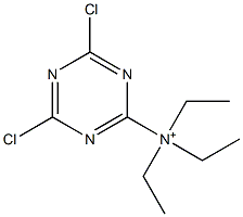 2,6-Dichloro-N,N,N-triethyl-1,3,5-triazin-4-aminium Struktur