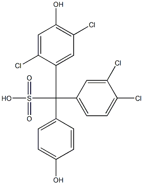 (3,4-Dichlorophenyl)(2,5-dichloro-4-hydroxyphenyl)(4-hydroxyphenyl)methanesulfonic acid Struktur