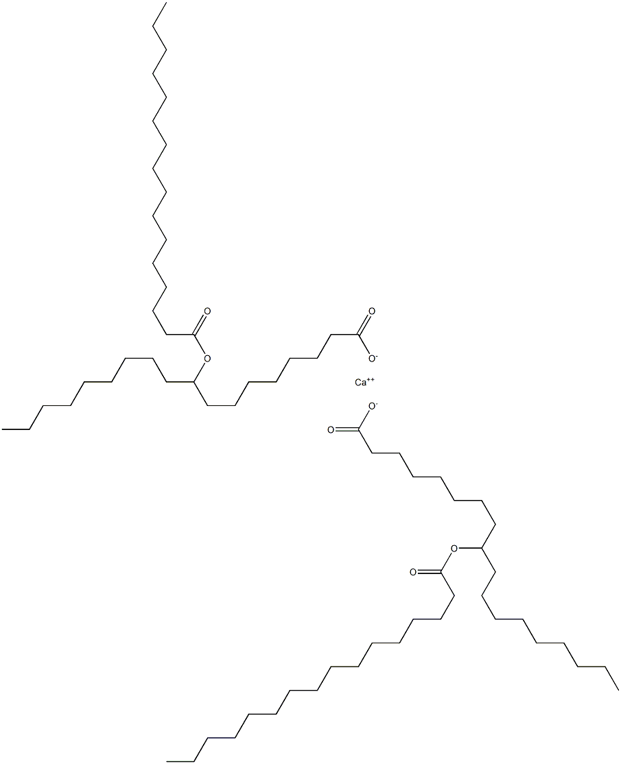 Bis(9-hexadecanoyloxyoctadecanoic acid)calcium salt Struktur