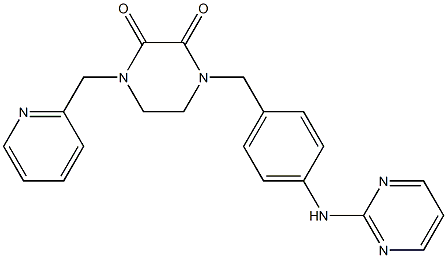 1-(2-Pyridinylmethyl)-4-[4-(2-pyrimidinylamino)benzyl]-2,3-piperazinedione Struktur