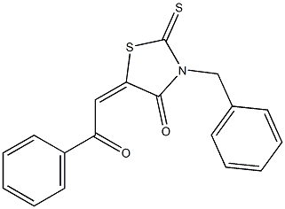 Dihydro-3-benzyl-2-thioxo-5-[(benzoyl)methylene]thiazol-4(5H)-one Struktur