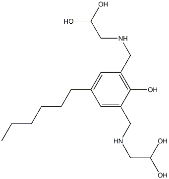 2,6-Bis[[(2,2-dihydroxyethyl)amino]methyl]-4-hexylphenol Struktur