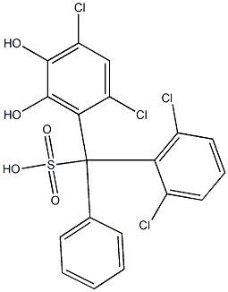 (2,6-Dichlorophenyl)(2,4-dichloro-5,6-dihydroxyphenyl)phenylmethanesulfonic acid Struktur