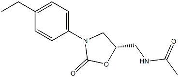 (5S)-5-Acetylaminomethyl-3-[4-ethylphenyl]oxazolidine-2-one Struktur