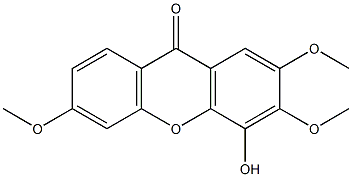 4-Hydroxy-2,3,6-trimethoxy-9H-xanthen-9-one Struktur