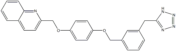 2-[4-[3-(1H-Tetrazol-5-ylmethyl)benzyloxy]phenoxymethyl]quinoline Struktur