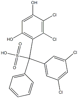 (3,5-Dichlorophenyl)(2,3-dichloro-4,6-dihydroxyphenyl)phenylmethanesulfonic acid Struktur