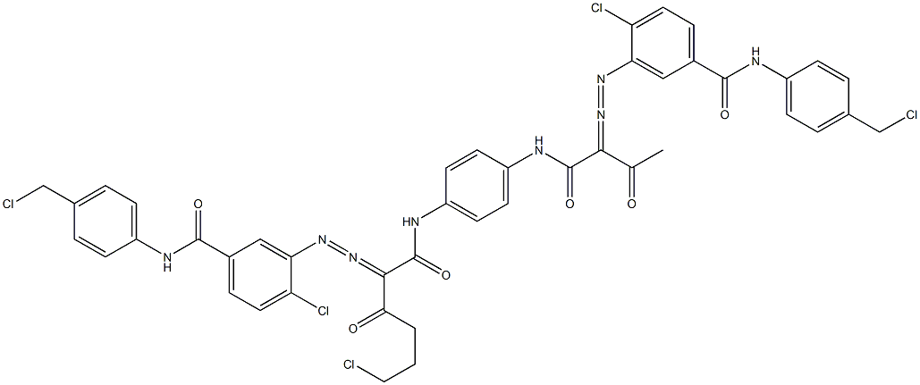 3,3'-[2-(2-Chloroethyl)-1,4-phenylenebis[iminocarbonyl(acetylmethylene)azo]]bis[N-[4-(chloromethyl)phenyl]-4-chlorobenzamide] Struktur