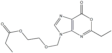 5-Ethyl-3-(2-propionyloxyethoxymethyl)imidazo[4,5-d][1,3]oxazin-7(3H)-one Struktur