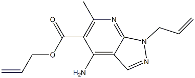 1-(2-Propenyl)-4-amino-6-methyl-1H-pyrazolo[3,4-b]pyridine-5-carboxylic acid 2-propenyl ester Struktur