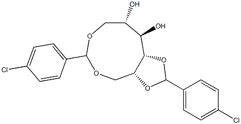 1-O,6-O:4-O,5-O-Bis(4-chlorobenzylidene)-D-glucitol Struktur