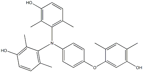 N,N-Bis(3-hydroxy-2,6-dimethylphenyl)-4-(5-hydroxy-2,4-dimethylphenoxy)benzenamine Struktur