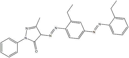 4-[2-Ethyl-4-(2-ethylphenylazo)phenylazo]-1-phenyl-3-methyl-1H-pyrazol-5(4H)-one Struktur