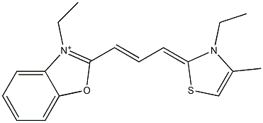 3-Ethyl-2-[3-(3-ethyl-4-methylthiazol-2(3H)-ylidene)-1-propenyl]benzoxazolium Struktur