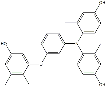 N,N-Bis(4-hydroxy-2-methylphenyl)-3-(5-hydroxy-2,3-dimethylphenoxy)benzenamine Struktur