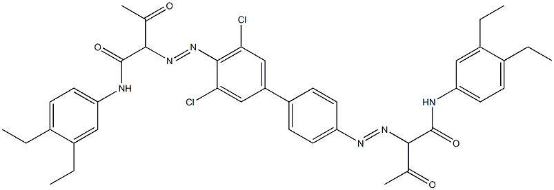 4,4'-Bis[[1-(3,4-diethylphenylamino)-1,3-dioxobutan-2-yl]azo]-3,5-dichloro-1,1'-biphenyl Struktur