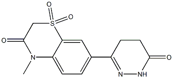 3,4-Dihydro-4-methyl-3-oxo-7-[(1,4,5,6-tetrahydro-6-oxopyridazin)-3-yl]-2H-1,4-benzothiazine 1,1-dioxide Struktur