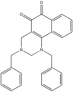 1,3-Dibenzyl-1,2,3,4-tetrahydrobenzo[h]quinazoline-5,6-dione Struktur