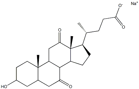 7,12-Dioxo-3-hydroxycholan-24-oic acid sodium salt Struktur