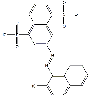 3-[(2-Hydroxy-1-naphthalenyl)azo]-1,5-naphthalenedisulfonic acid Struktur